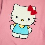 Hello Kitty Big Face Plush Character Women's Pink Crew Neck Long Sleeve Oversized Fleece Sweatshirt-Medium