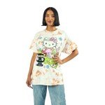 Hello Kitty Flower Power Women's Cloud Wash Crew Neck Short Sleeve T-Shirt-Medium
