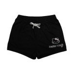 Hello Kitty Rhinestone Face Outline Art Women's Black Sweat Shorts Small