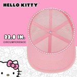 Hello Kitty Trucker Hat, Women's Adjustable Snapback Baseball Cap with Curved Brim, Blush, One Size