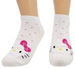 JJMax Women's Hello Kitty Cotton Ankle Socks Set, Cotton Blend Set, One Size,4 Pack