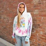 Hello Kitty Characters Spiral Wash Womens Hoodie-L Multicolored