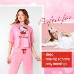 Hello Kitty Pajamas for Women & Teenagers PJs Set with Long Pants Comfy Lounge Set Sleepwear Loungewear Soft Breathable Cute Kawaii Gifts for Women (Pink, S)