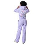 Hello Kitty & Friends Circus Character Art Women's 2-Pack Lavender Long Sleeve Crop Hoodie & Joggers Combo Set-Small