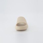 CUSHIONAIRE Feather Slides – Comfortable Cloud Cushion House Slippers for Women, Indoor Outdoor EVA Foam Foot Spa Shower Shoes, Non-Slip Arch Support, KHAKI 8