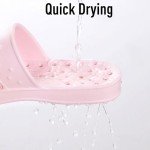shevalues Shower Shoes for Women with Arch Support Quick Drying Pool Slides Lightweight Beach Sandals with Drain Holes, Pink 8-9 Women / 6.5-7.5 Men