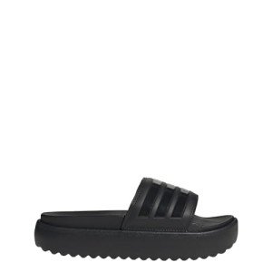 adidas Women's Adilette Platform Slide Sandal, Black/Black/Black, 5