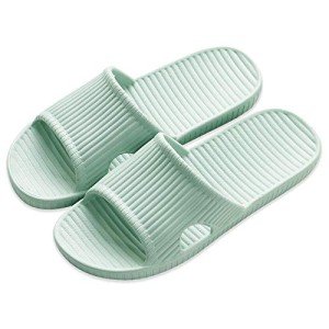 VIDSID Shower Slippers for Women Men, Quick Drying Lightweight Non Slip Open-toe EVA Travel-friendly Breathable Shoes Slide Slippers for Bathroom,House Slipper,Outdoor(Green EU38/39)