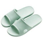 VIDSID Shower Slippers for Women Men, Quick Drying Lightweight Non Slip Open-toe EVA Travel-friendly Breathable Shoes Slide Slippers for Bathroom,House Slipper,Outdoor(Green EU38/39)