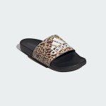 adidas Women's Adilette Comfort Slide Sandal, Black/Off White/Magic Beige, 8