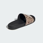 adidas Women's Adilette Comfort Slide Sandal, Black/Off White/Magic Beige, 8