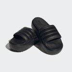 adidas Women's Adilette Platform Slide Sandal, Black/Black/Black, 5