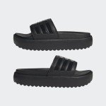 adidas Women's Adilette Platform Slide Sandal, Black/Black/Black, 5