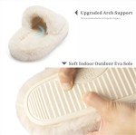 Chantomoo Women's Slippers Memory Foam House Bedroom Slippers for Women Fuzzy Plush Comfy Faux Fur Lined Slide Shoes Anti-Skid Sole Trendy Gift Slippers Beige Size7 8 6.5