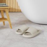 Joomra Cloud Slides For Women Pillow Slippers Foam Cushioned Nude Summer Bathroom Sandals Pool Beach Ladies House Non Slip Thick Sole Female Sandles Beige 37-38
