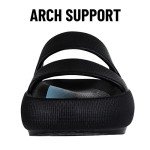 shevalues Orthopedic Slide Sandals for Women with Arch Support Pillow Soft Recovery Slip on Sandals Lightweight Summer Cloud Slippers for Plantar Fasciitis Update Black 39