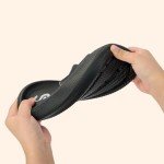 Pillow Slippers for Womens House Slides Sandals Cushioned Thick Sole Cloud Slippers Easy to Clean Quick Dry Shower Shoes Black,6