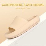 Leevar Khaki Cloud Slippers for Women and Men Massage Shower Bathroom Non-Slip Open Toe Cloud Slide Soft Comfy Thick Sole Cloud Cushion Slide Sandals