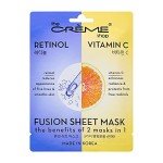 The Crème Shop Retinol & Vitamin C Fusion Sheet Mask, Korean Sheet Mask, Anti-Aging Face Mask Brightens and Plumps Skin, Vitamin C Sheet Mask with Hyaluronic Acid and Retinol (5 Pack)