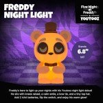 You Tooz Five Nights at Freddy's Night Light, Modern Plastic Battery Powered LED Desk Lamp, Officially Licensed FNAF Collectible