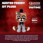 Youtooz FNAF Ignited Freddy 9"" Inch Plush, Ignited Freddy Plushie, Collectible Ignited Freddy from Five Nights at Freddy's by Youtooz FNAF Plush Collection, Black