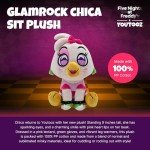 Youtooz FNAF Chica Plush - Sitting 9" Glam Rock, Collectible Chica Plush from Five Nights at Freddy's