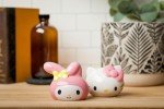 Silver Buffalo Sanrio Hello Kitty And My Melody 3D Sculpted Ceramic Salt and Pepper Shaker Set