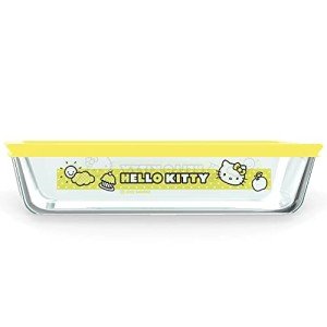 Pyrex Hello Kitty 3-Cup Glass Food Storage Container, Non-Toxic Plastic BPA-Free Lids, Freezer Dishwasher Microwave Safe