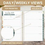 bloom daily planners 2025 Planner - Calendar Year Day Planner (January 2025 - December 2025) - 5.5” x 8.25” - Weekly/Monthly Agenda Organizer Book with Stickers & Bookmark - Garden Party, Beige