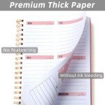 Undated Weekly Planner- Weekly Goals Notebook, A5 To Do List Planner, Habit Tracker Journal with Spiral Binding, 5.7 x 8.0 inches