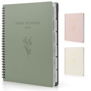 Beautiful 2025 Daily Planner - 7" x 10" Daily Planner for Women or Men with Weekly & Monthly Spreads for Easy Planning - Perfect Calendar Book To Organize All Tasks and Boost Productivity