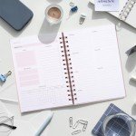 Undated Weekly and Monthly Planner Spiral Bound- Weekly Goals Planner Notebook, Weekly To Do List, Habit Tracker Journal, Academic, Aesthetic, Stylish School or Office Supplies (6.1" x 8.4" - Pink)