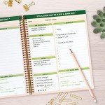 To Do List Cute Planner Undated Notebook, A4 Large Hardcover Spiral Schedule Retro Notebook, Aesthetic Daily for Students Girls Teens , Pink, Green (8.5x11)