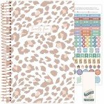 bloom daily planners 2025 Calendar Year Day Planner (January 2025 - December 2025) - 5.5” x 8.25” - Weekly/Monthly Agenda Organizer Book with Stickers & Bookmark - Tan Leopard