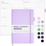 Undated Weekly Planner for 2025, Forvencer Simplified Weekly & Monthly Calendar Planner, Cute Daily Organizer Notebook, Agenda Journal to Track Goals & Tasks, Start Anytime, A5 Size, Lilac