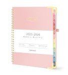 July 2025 - June 2026 Planner, Forvencer Academic Planner 2025-2026, Hardcover Weekly & Monthly Agenda Planning Book, 6" x 8", Daily Calendar Notebook with Tabs, College School Organizer for Student Teacher, Pink