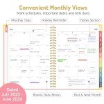 July 2025 - June 2026 Planner, Forvencer Academic Planner 2025-2026, Hardcover Weekly & Monthly Agenda Planning Book, 6" x 8", Daily Calendar Notebook with Tabs, College School Organizer for Student Teacher, Pink