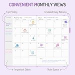 Undated Weekly Planner for 2025, Forvencer Simplified Weekly & Monthly Calendar Planner, Cute Daily Organizer Notebook, Agenda Journal to Track Goals & Tasks, Start Anytime, A5 Size, Lilac