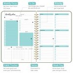 Undated Weekly Planner, Weekly To Do List Notebook with Goal & Habit Tracker Organizer, A5 Weekly Planner Notebook with Spiral Binding, 6.1" x 8.2" - Green