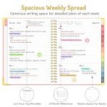 July 2025 - June 2026 Planner, Forvencer Academic Planner 2025-2026, Hardcover Weekly & Monthly Agenda Planning Book, 6" x 8", Daily Calendar Notebook with Tabs, College School Organizer for Student Teacher, Pink