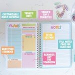 Daily Planner Undated – Undated Daily Planner Notebook with Hourly Schedule, To-Do List & Gratitude Section, Cute Journal for Women & Kids (Pink)