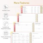 July 2025 - June 2026 Planner, Forvencer Academic Planner 2025-2026, Hardcover Weekly & Monthly Agenda Planning Book, 6" x 8", Daily Calendar Notebook with Tabs, College School Organizer for Student Teacher, Pink