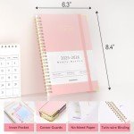 July 2025 - June 2026 Planner, Forvencer Academic Planner 2025-2026, Hardcover Weekly & Monthly Agenda Planning Book, 6" x 8", Daily Calendar Notebook with Tabs, College School Organizer for Student Teacher, Pink