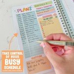 Daily Planner Undated – Undated Daily Planner Notebook with Hourly Schedule, To-Do List & Gratitude Section, Cute Journal for Women & Kids (Pink)