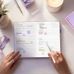 Undated Weekly Planner for 2025, Forvencer Simplified Weekly & Monthly Calendar Planner, Cute Daily Organizer Notebook, Agenda Journal to Track Goals & Tasks, Start Anytime, A5 Size, Lilac