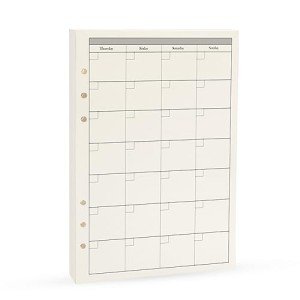 6 Ring Binder Refill, Undated A5 Planner Inserts, Monthly Planner Refill for Compatible with Filofax, Tracker Book, 45sheets/90pages, Harphia(A5 5.59 x 8.27'',Monthly)