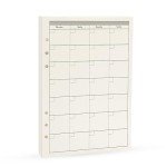 6 Ring Binder Refill, Undated A5 Planner Inserts, Monthly Planner Refill for Compatible with Filofax, Tracker Book, 45sheets/90pages, Harphia(A5 5.59 x 8.27'',Monthly)