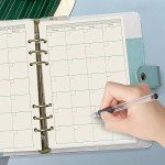 6 Ring Binder Refill, Undated A5 Planner Inserts, Monthly Planner Refill for Compatible with Filofax, Tracker Book, 45sheets/90pages, Harphia(A5 5.59 x 8.27'',Monthly)