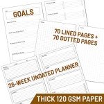 Wanderings A5 6-Ring Refillable Binder/Leather Planner – with Inner Pockets | Genuine Full-Grain Leather | 52 Week Undated Calendar | Filofax Compatible – 6" x 8.5" / 15x22cm