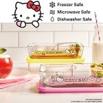 Pyrex Hello Kitty 3-Cup Glass Food Storage Container, Non-Toxic Plastic BPA-Free Lids, Freezer Dishwasher Microwave Safe
